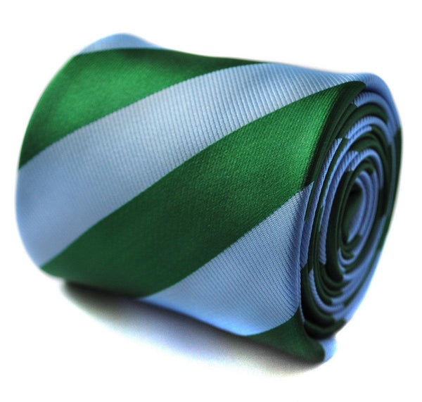 light blue and green barber striped design tie